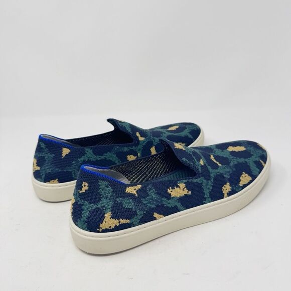 ROTHY’S | Slip On Animal Print Blue Spot Leopard Sneakers Women’s Size 8.5 - Picture 8 of 12